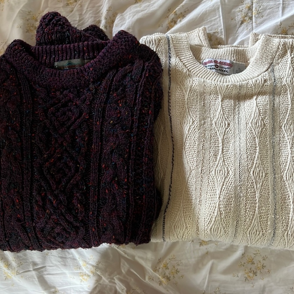 bundle of two vintage oversized sweaters